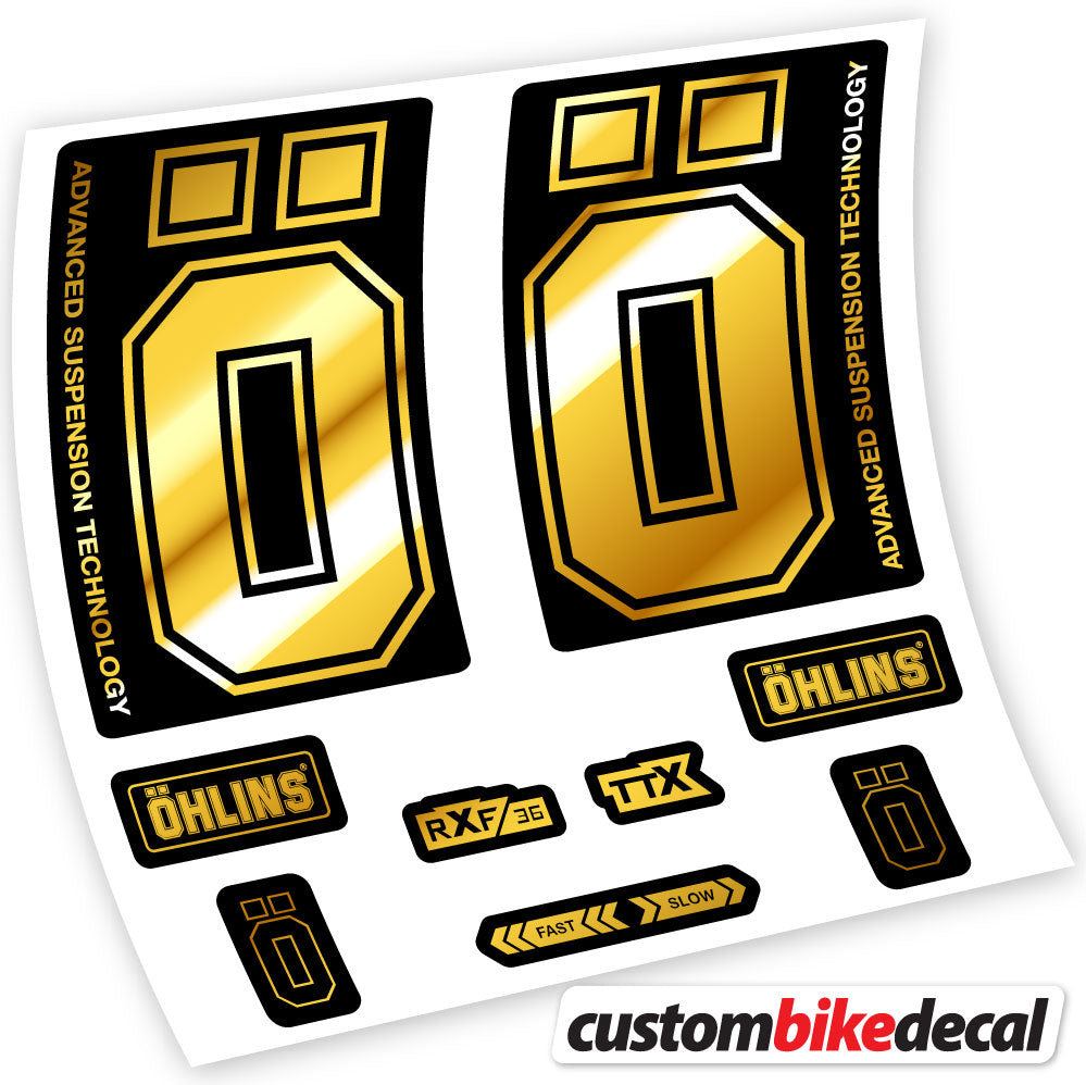 Adesivi Forcella Ohlins RXF36 M2 2019 in vinile - Oro Cromato