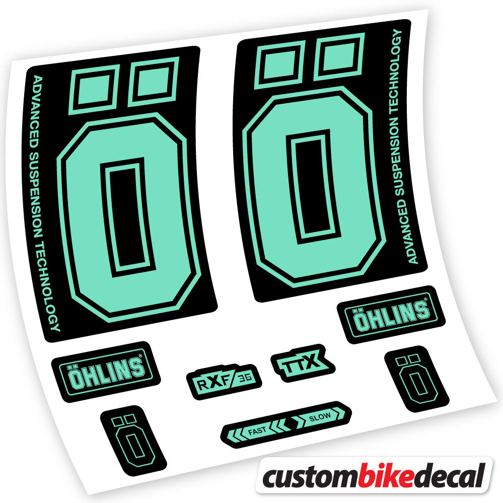 Adesivi Forcella Ohlins RXF36 M2 2019 in vinile - Verde Menta