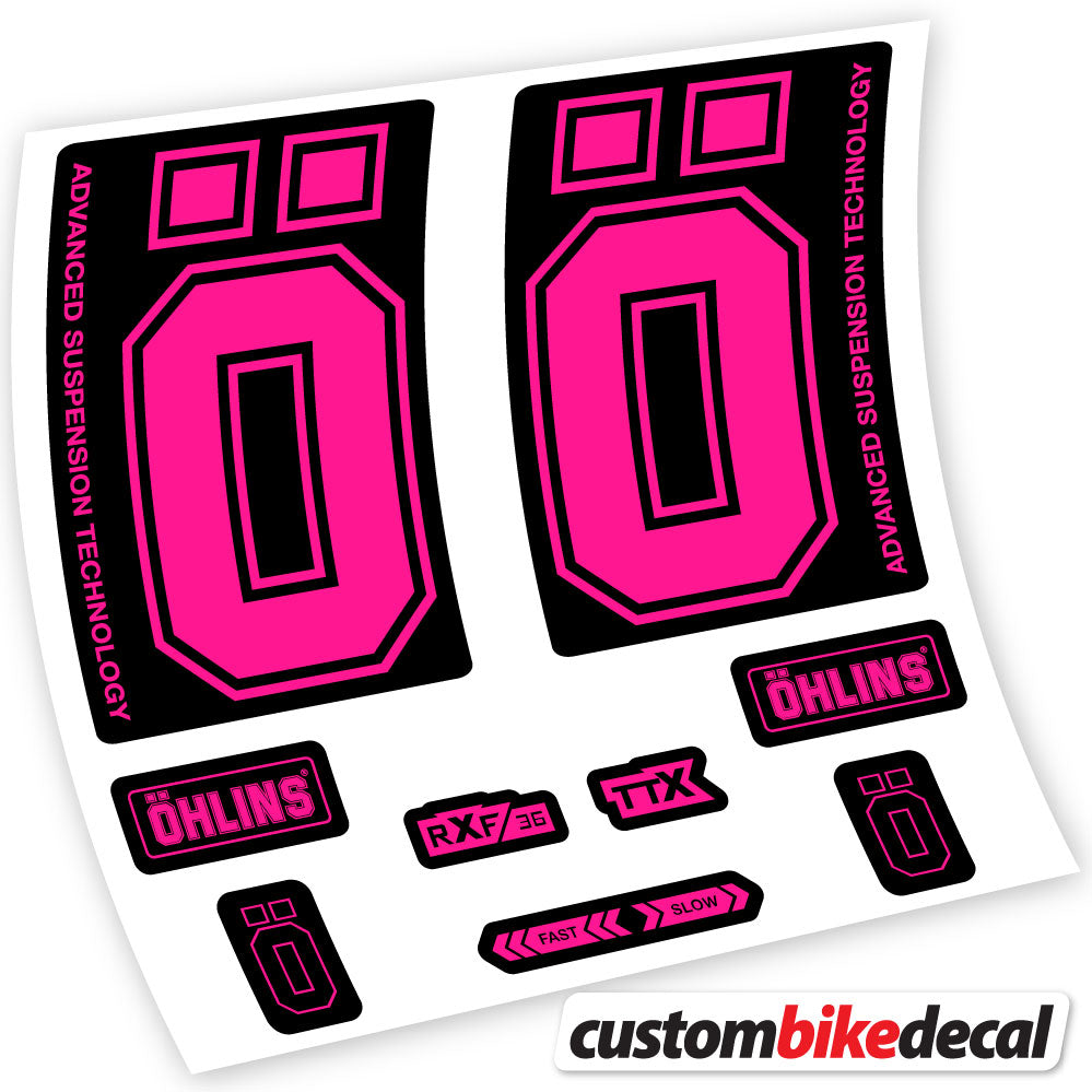Adesivi Forcella Ohlins RXF36 M2 2019 in vinile - Rosa Neon