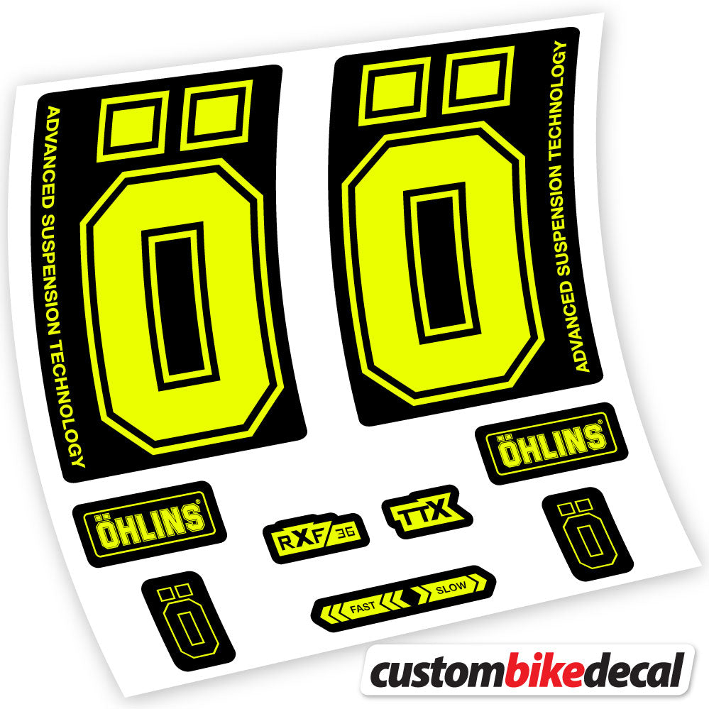 Adesivi Forcella Ohlins RXF36 M2 2019 in vinile - Giallo Neon