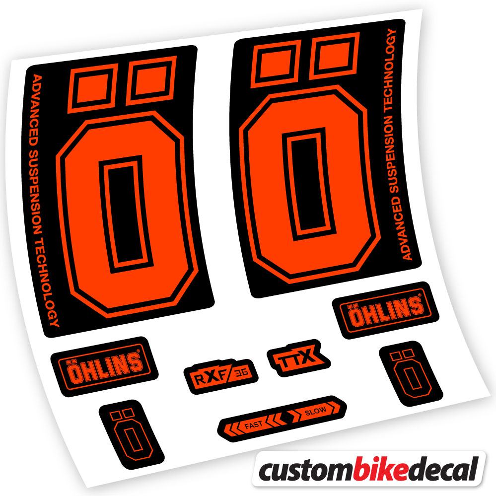 Adesivi Forcella Ohlins RXF36 M2 2019 in vinile - Arancione Neon