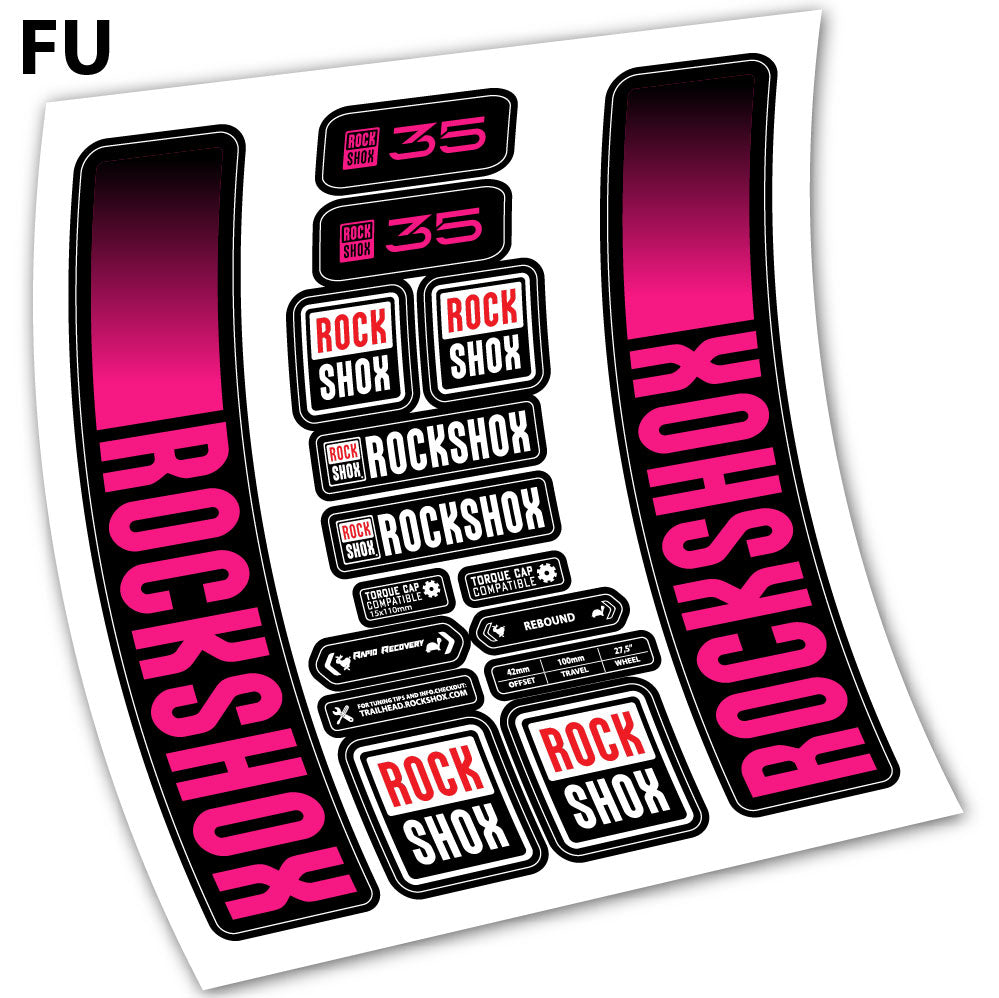 Adesivi Forcella Rock Shox 35 2021 in vinile - Fucsia