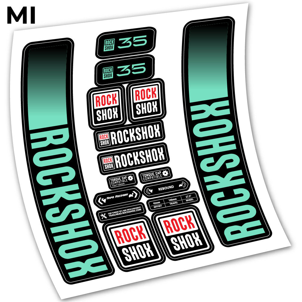 Adesivi Forcella Rock Shox 35 2021 in vinile - Verde Menta