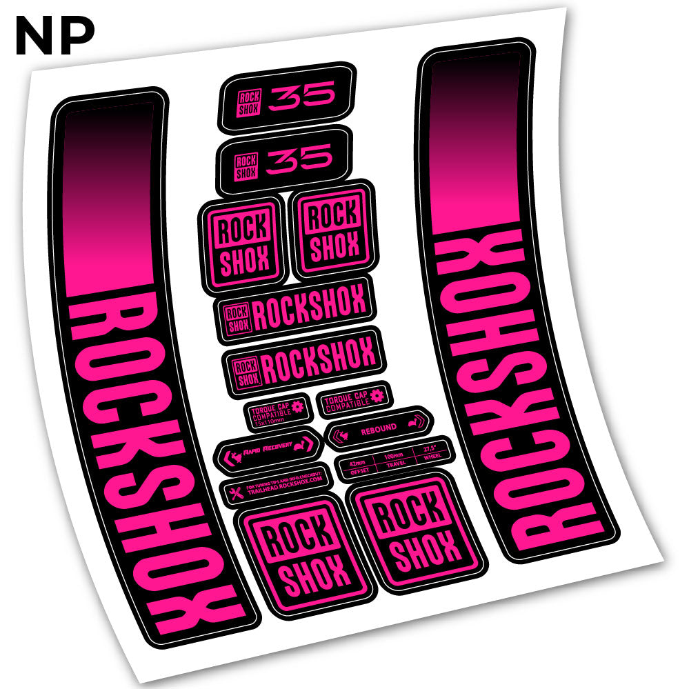 Adesivi Forcella Rock Shox 35 2021 in vinile - Rosa Neon