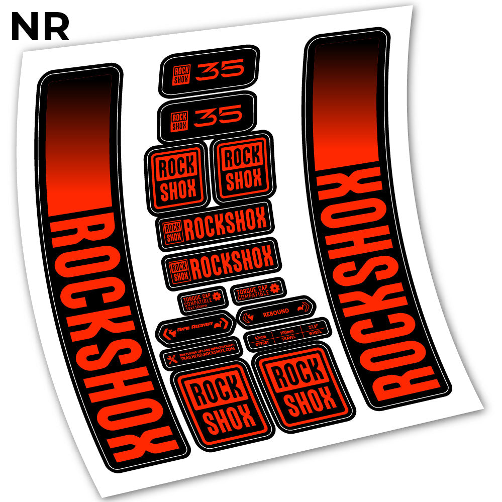 Adesivi Forcella Rock Shox 35 2021 in vinile - Rosso Neon