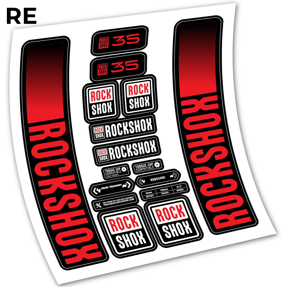 Adesivi Forcella Rock Shox 35 2021 in vinile - Rosso