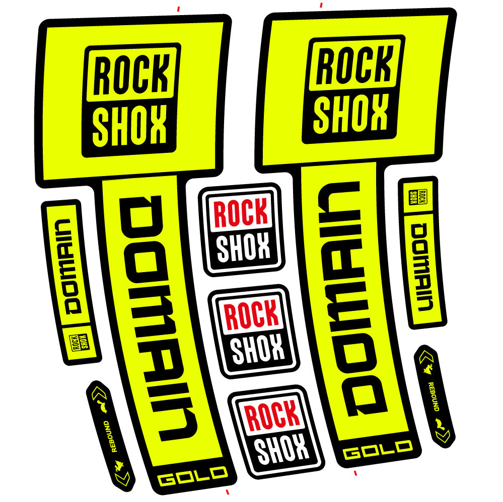 Adesivi Forcella RockShox Domain Gold 2025 Ver. 2 in vinile - Oro