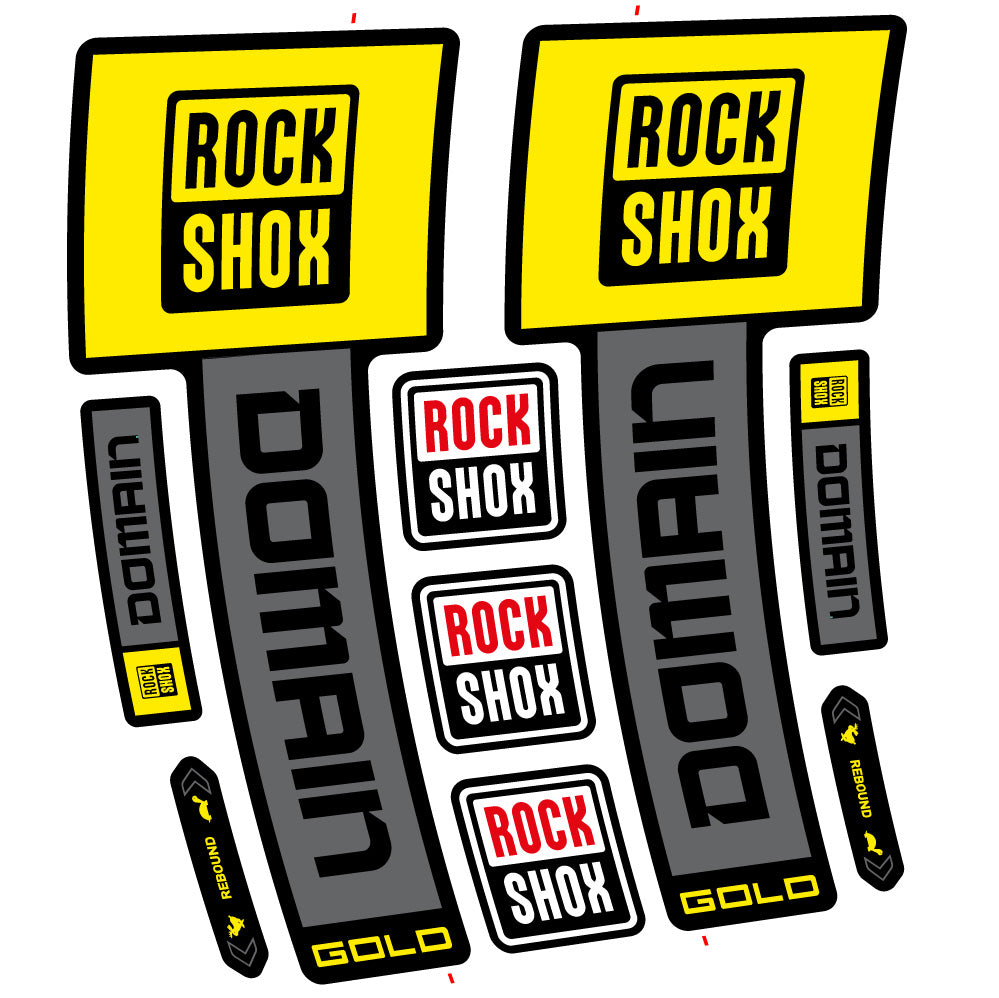 Adesivi Forcella RockShox Domain Gold 2025 Ver. 2 in vinile - Oro