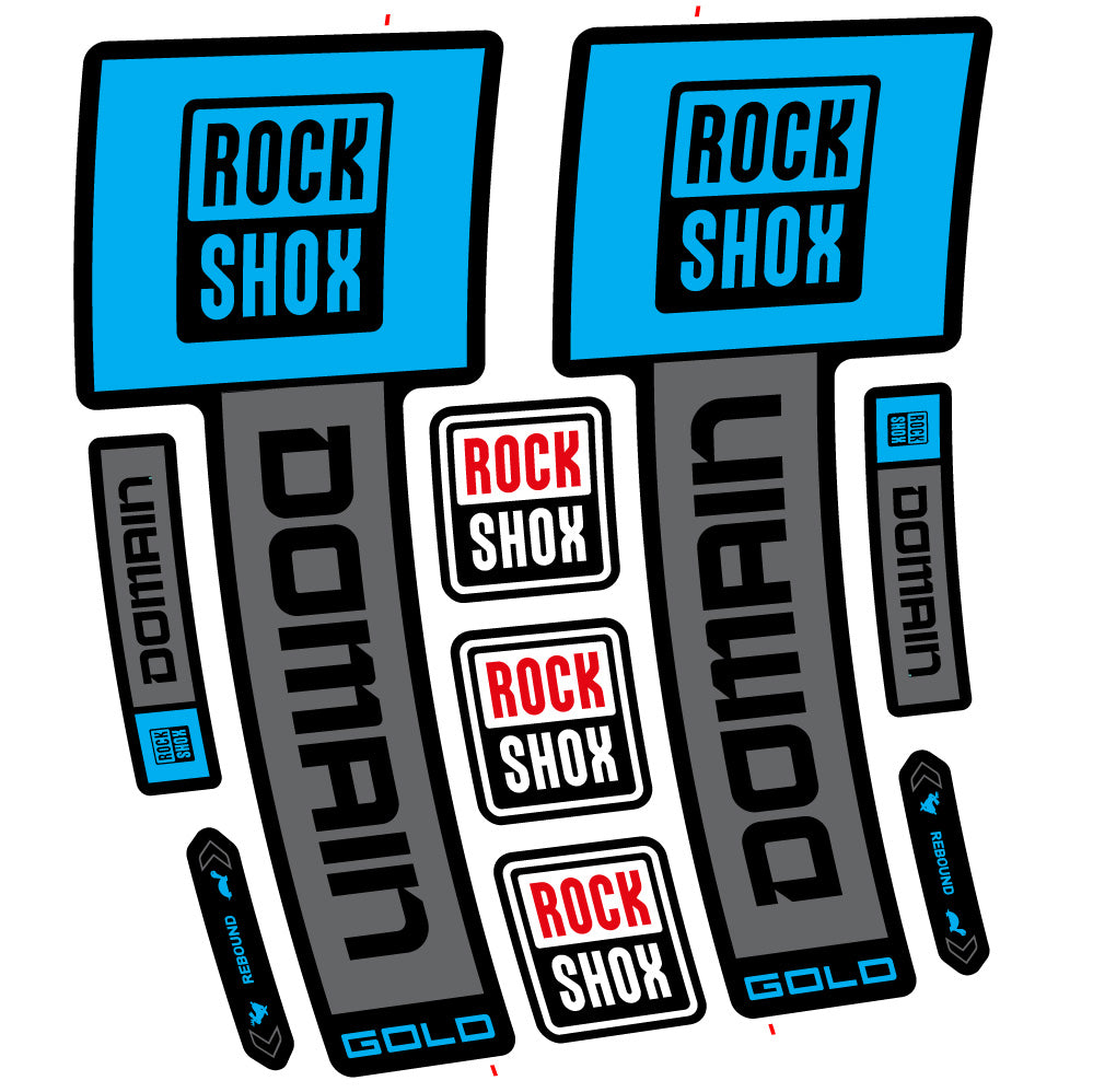 Adesivi Forcella RockShox Domain Gold 2025 Ver. 2 in vinile - Oro