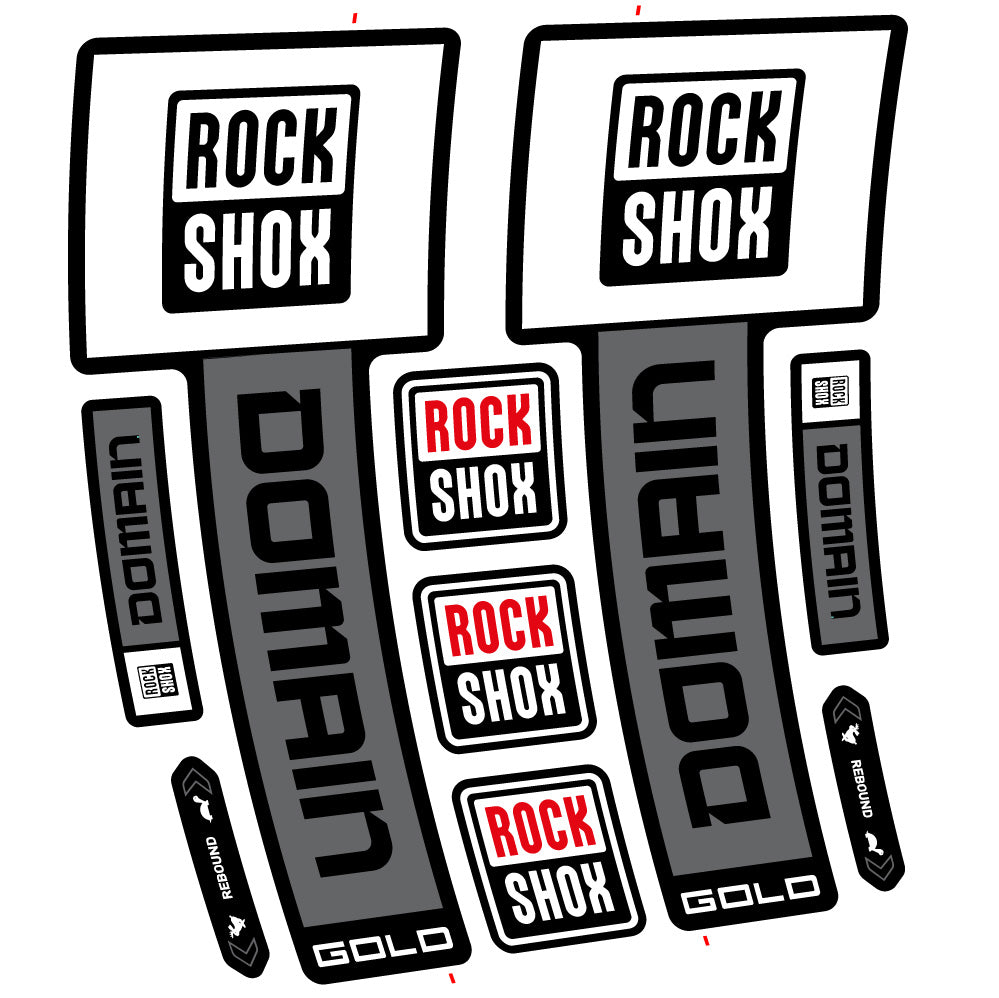 Adesivi Forcella RockShox Domain Gold 2025 Ver. 2 in vinile - Oro