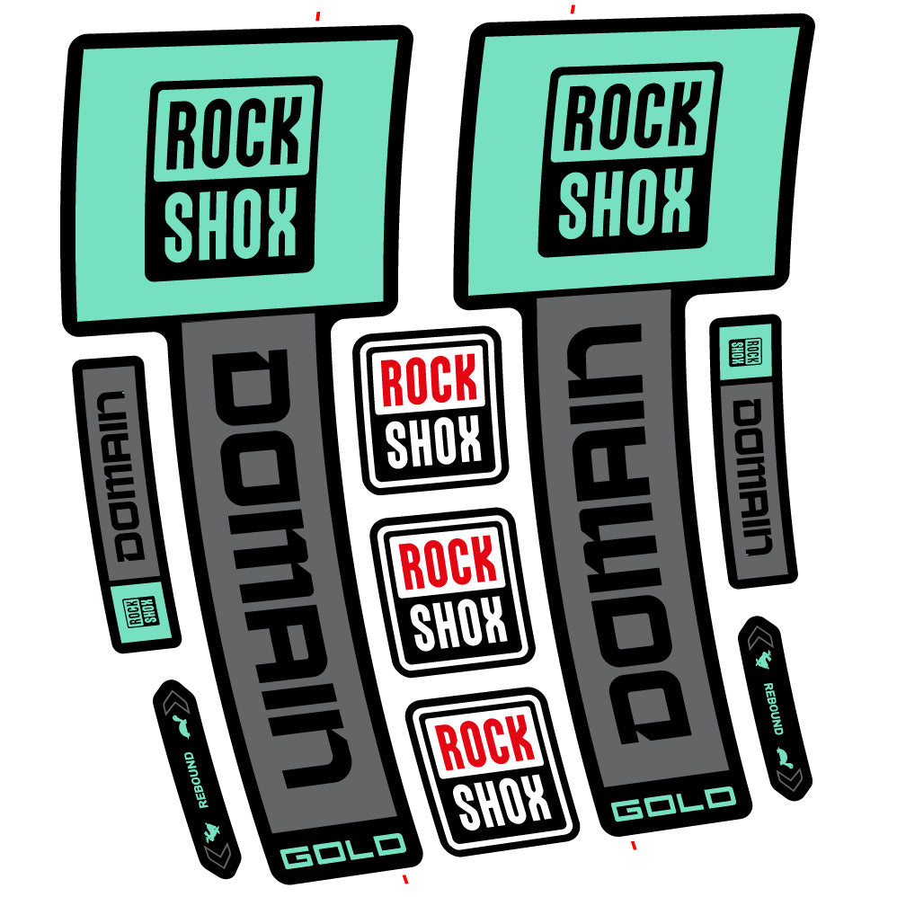 Adesivi Forcella RockShox Domain Gold 2025 Ver. 2 in vinile - Oro