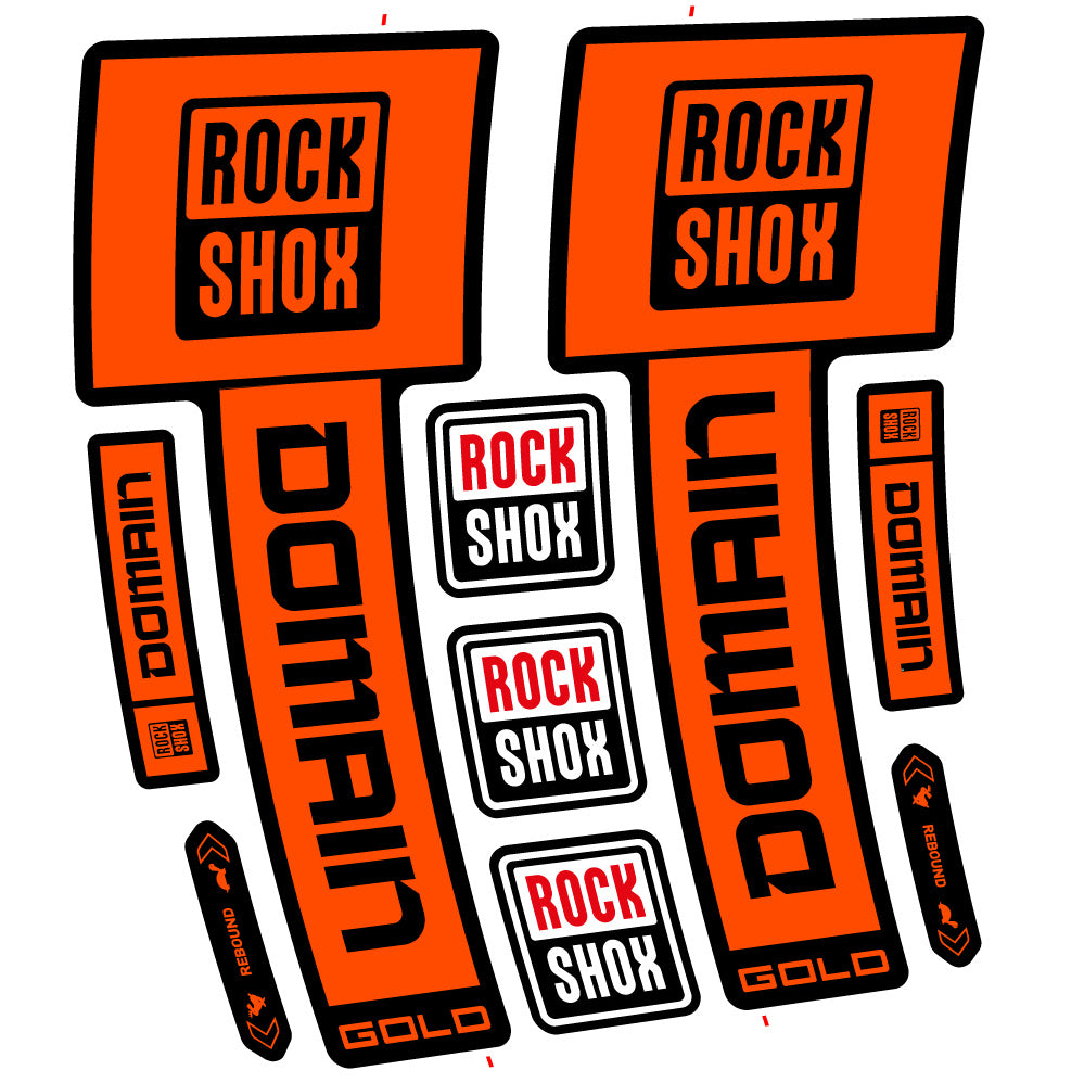 Adesivi Forcella RockShox Domain Gold 2025 Ver. 2 in vinile - Oro