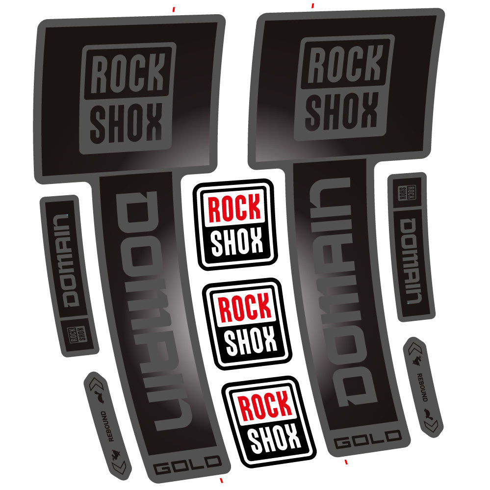 Adesivi Forcella RockShox Domain Gold 2025 Ver. 2 in vinile - Oro