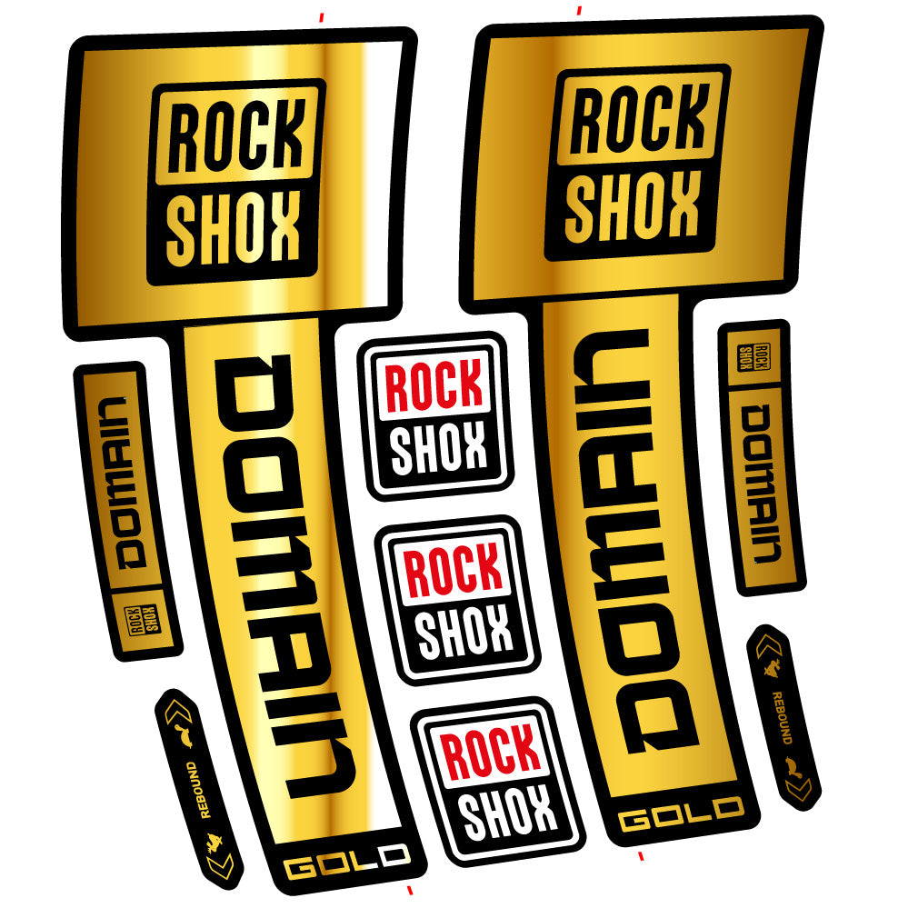 Adesivi Forcella RockShox Domain Gold 2025 Ver. 2 in vinile - Oro