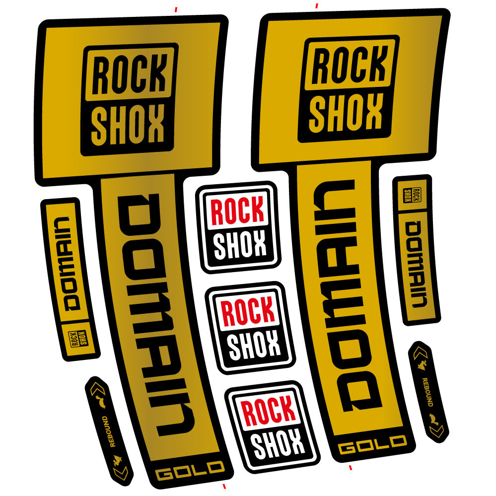 Adesivi Forcella RockShox Domain Gold 2025 Ver. 2 in vinile - Oro