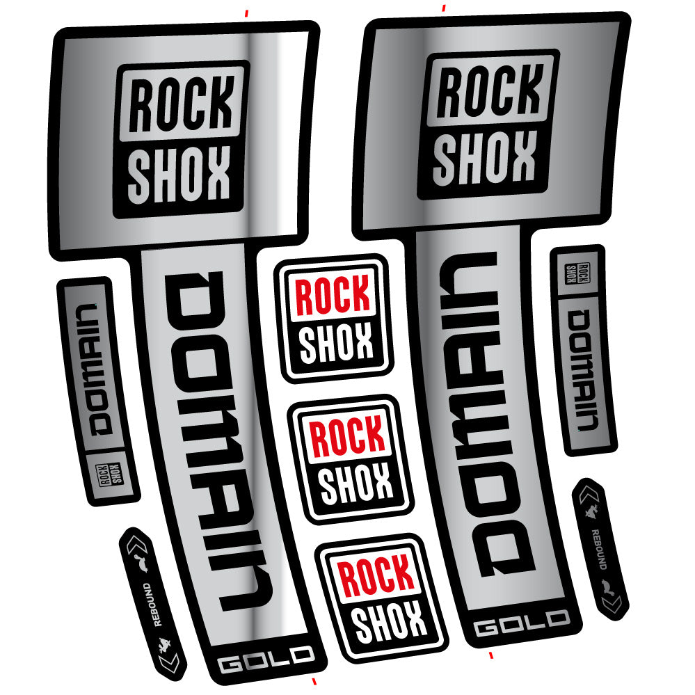Adesivi Forcella RockShox Domain Gold 2025 Ver. 2 in vinile - Oro