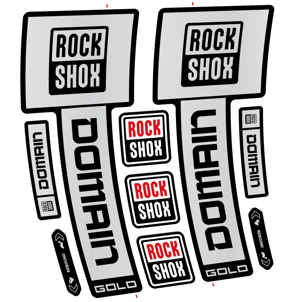 Adesivi Forcella RockShox Domain Gold 2025 Ver. 2 in vinile - Oro