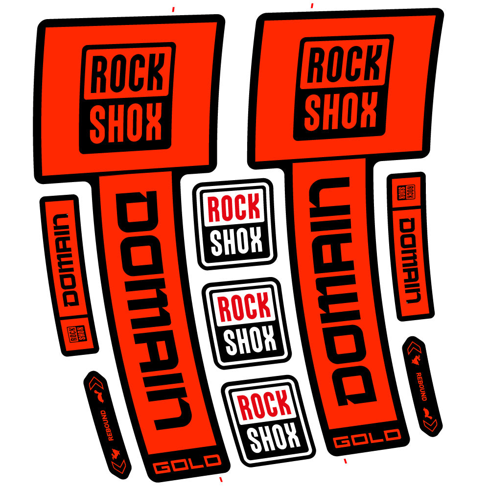 Adesivi Forcella RockShox Domain Gold 2025 Ver. 2 in vinile - Oro