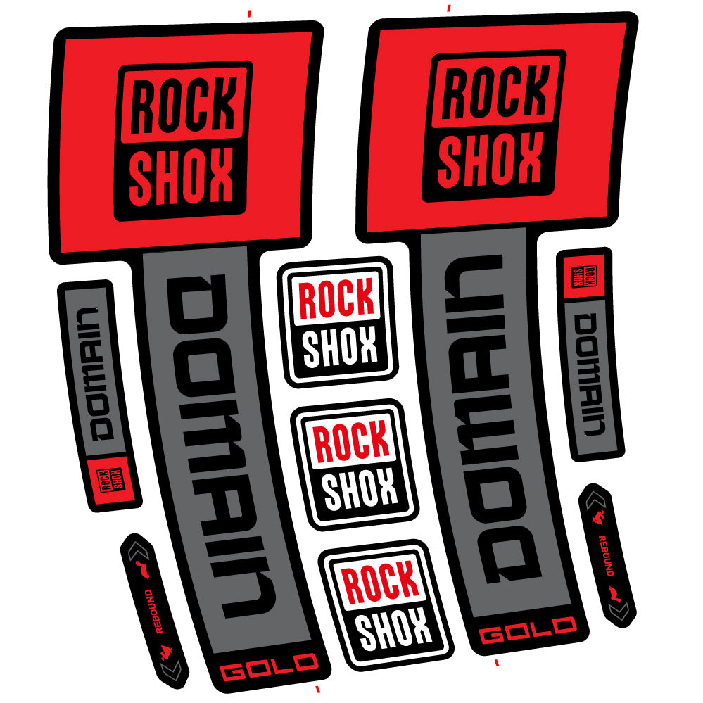 Adesivi Forcella RockShox Domain Gold 2025 Ver. 2 in vinile - Oro