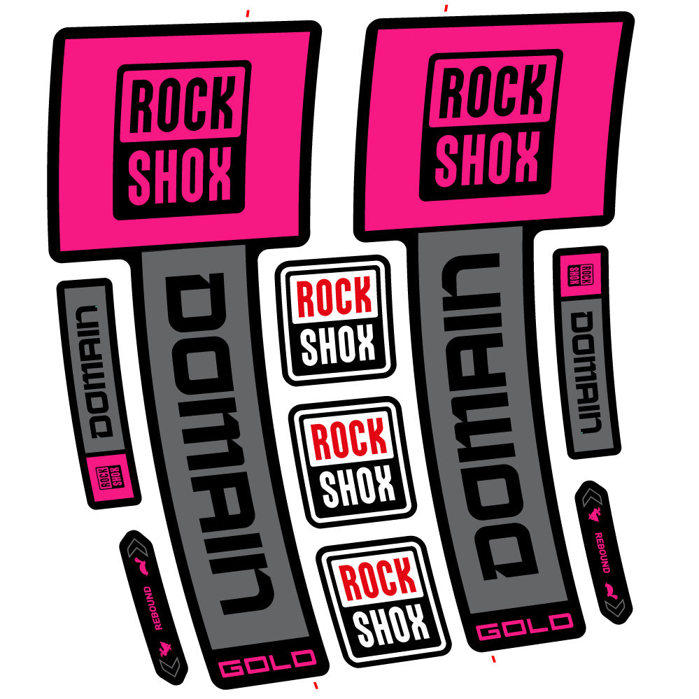 Adesivi Forcella RockShox Domain Gold 2025 Ver. 2 in vinile - Oro