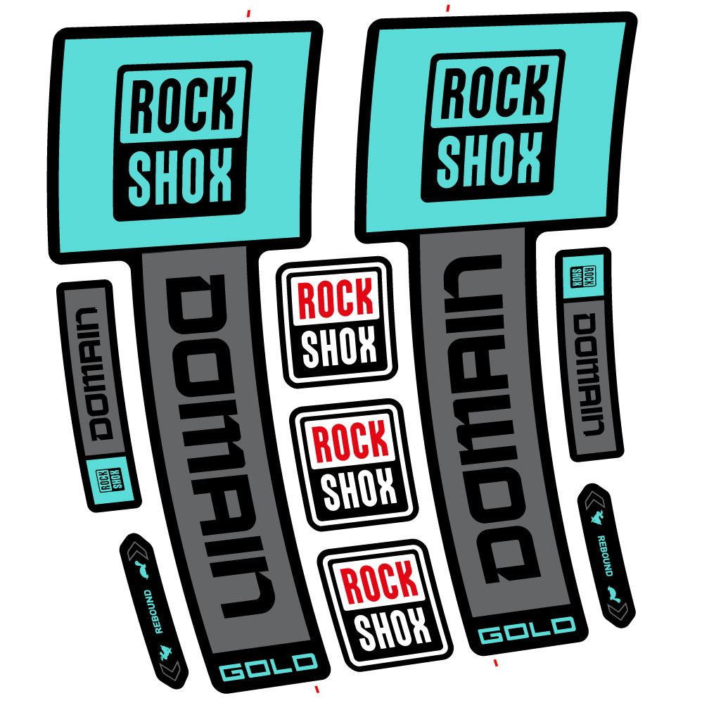 Adesivi Forcella RockShox Domain Gold 2025 Ver. 2 in vinile - Oro