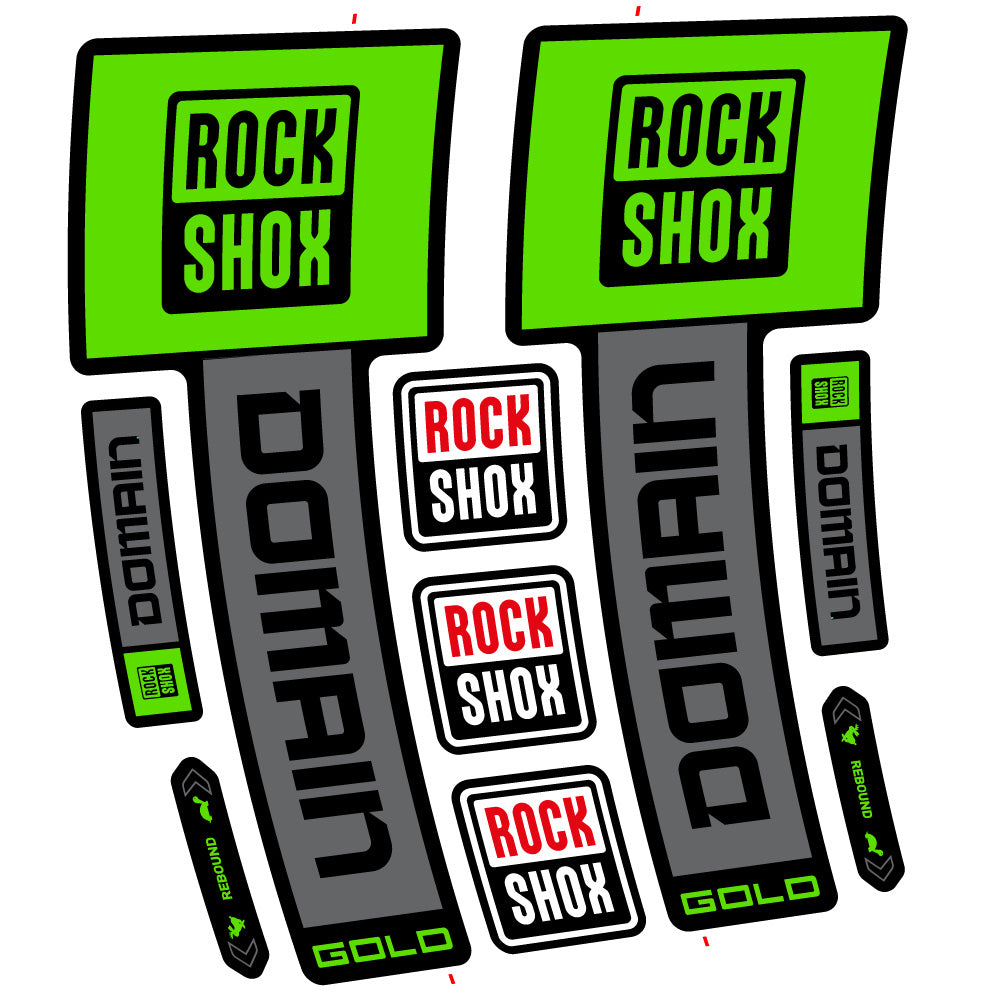 Adesivi Forcella RockShox Domain Gold 2025 Ver. 2 in vinile - Oro