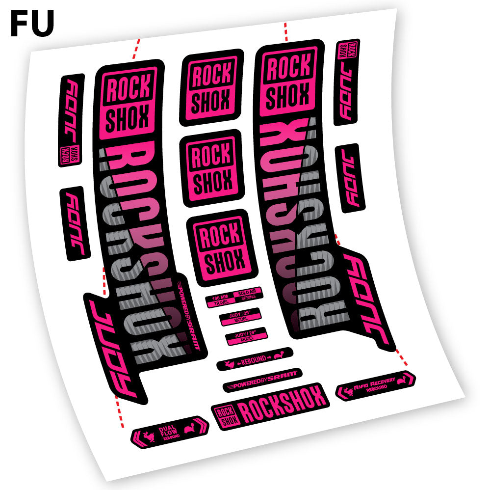 Adesivi Forcella Rock Shox Judy 2018 e 2019 29" in vinile - Fucsia