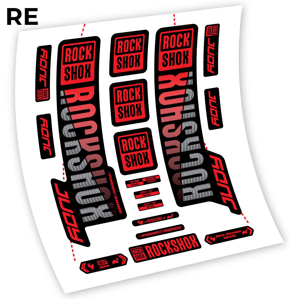 Adesivi Forcella Rock Shox Judy 2018 e 2019 29" in vinile - Rosso