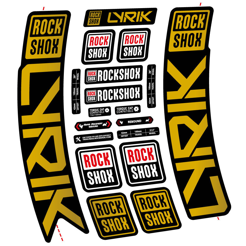 Adesivi Forcella Rock Shox Lyrik 2023 in vinile - Oro