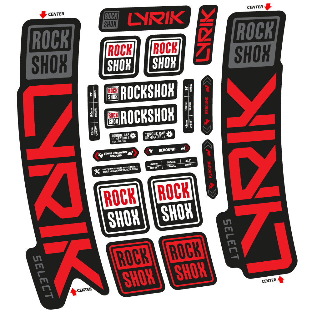 Adesivi Forcella Rock Shox Lyrik Select 2023 in vinile - Rosso