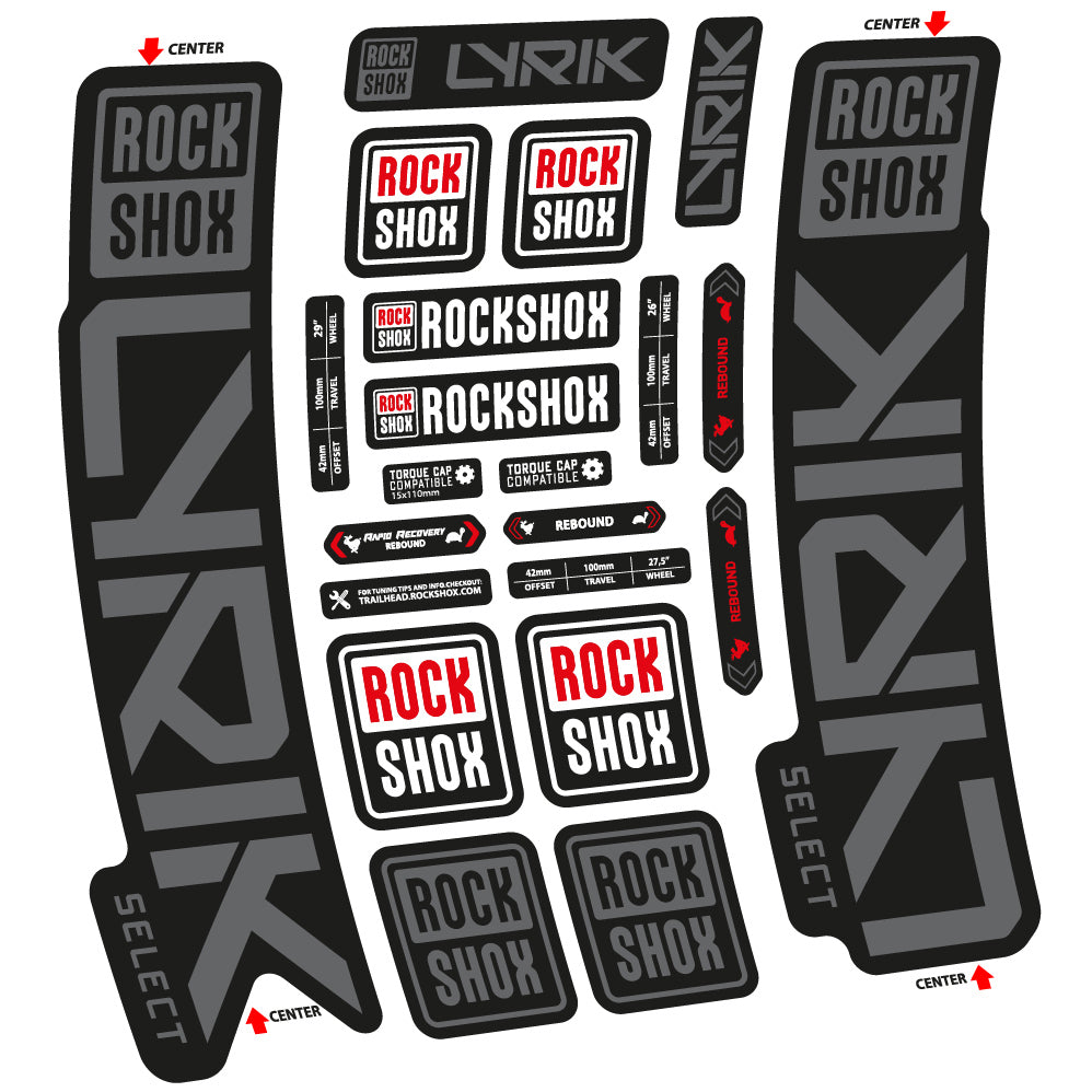 Adesivi Forcella Rock Shox Lyrik Select 2023 in vinile - Grigio Traffico