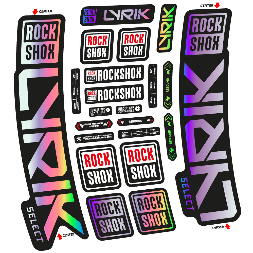 Adesivi Forcella Rock Shox Lyrik Select 2023 in vinile - Olografico