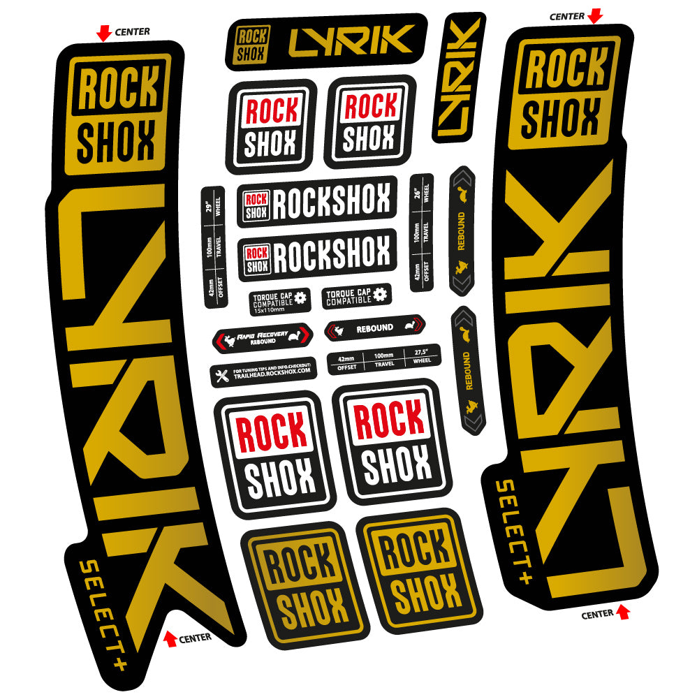 Adesivi Forcella Rock Shox Lyrik Select Plus 2023 in vinile - Oro