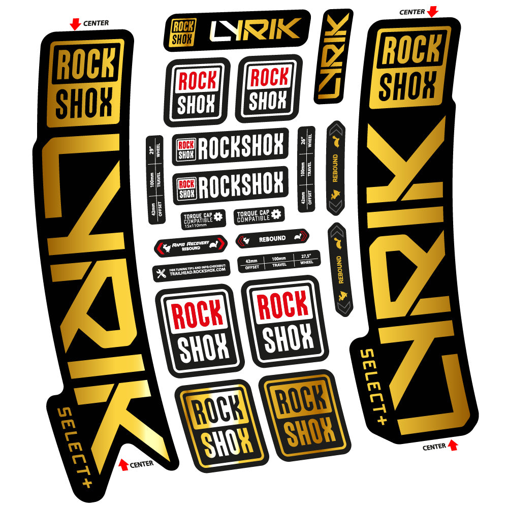 Adesivi Forcella Rock Shox Lyrik Select Plus 2023 in vinile - Oro Cromato