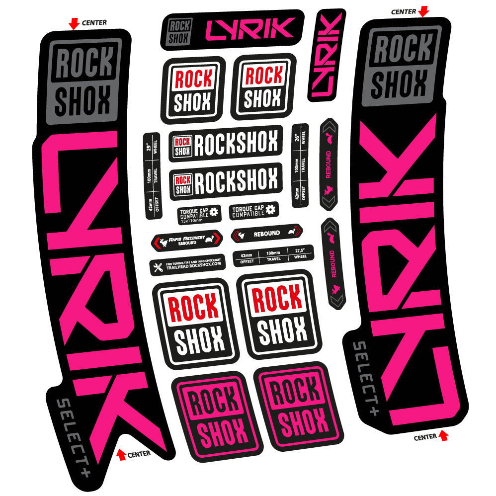 Adesivi Forcella Rock Shox Lyrik Select Plus 2023 in vinile - Fucsia