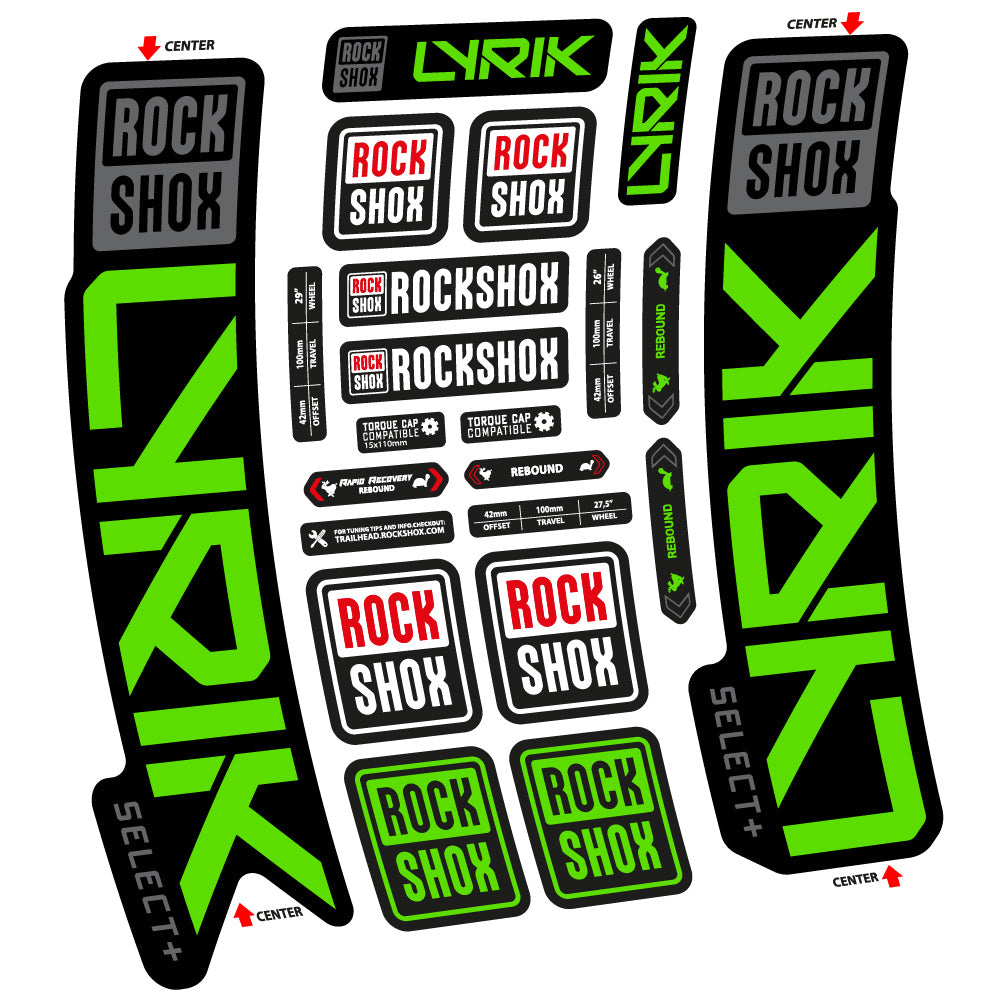 Adesivi Forcella Rock Shox Lyrik Select Plus 2023 in vinile - Verde Mela