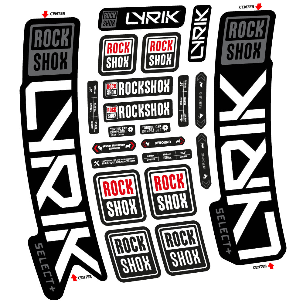 Adesivi Forcella Rock Shox Lyrik Select Plus 2023 in vinile - Bianco