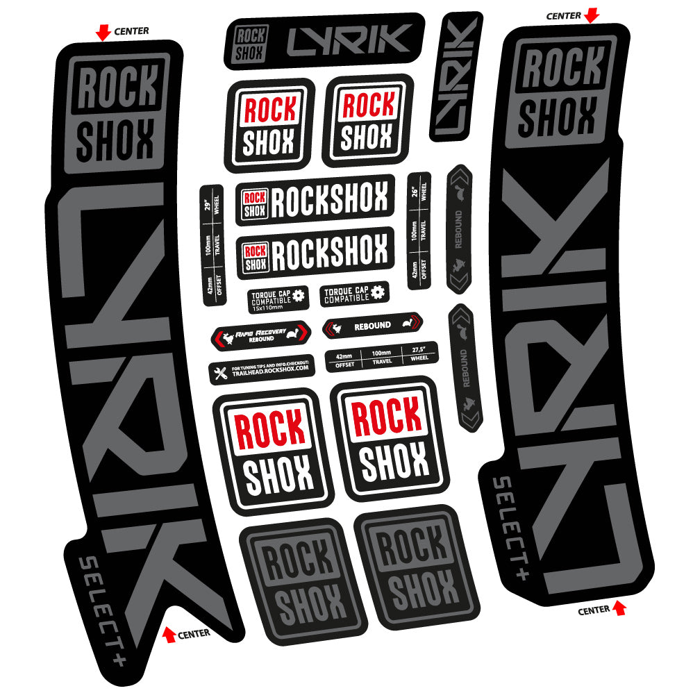 Adesivi Forcella Rock Shox Lyrik Select Plus 2023 in vinile - Grigio Traffico