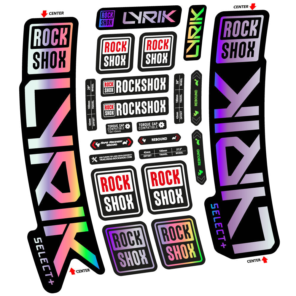 Adesivi Forcella Rock Shox Lyrik Select Plus 2023 in vinile - Olografico