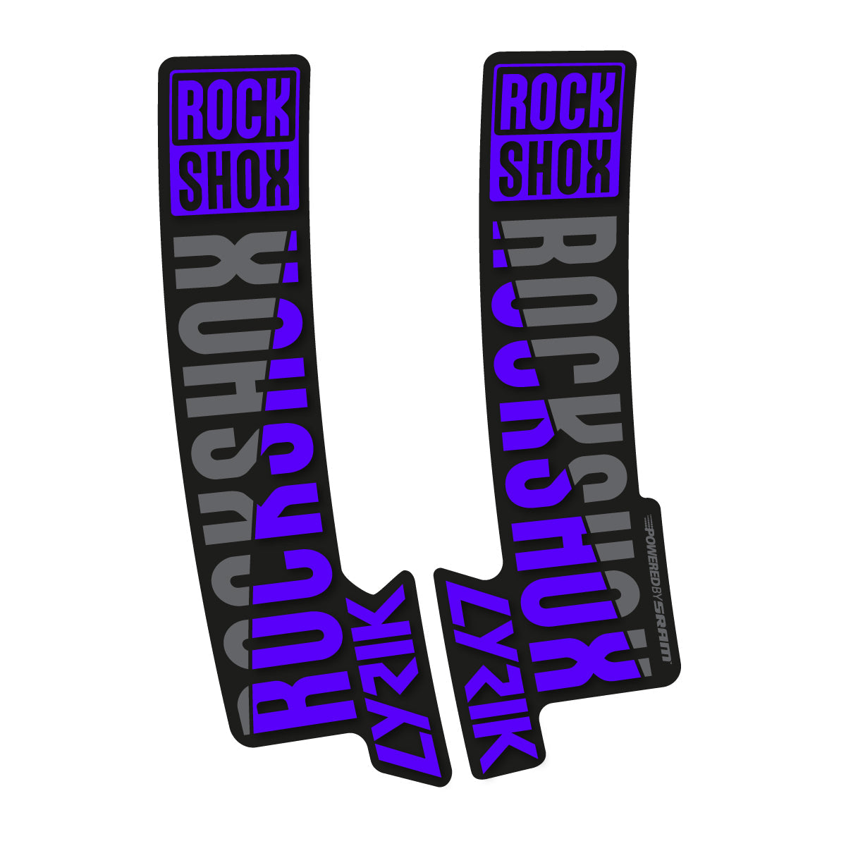 Adesivi Forcella RockShox Lyrik 2018 in vinile - Blu Reflex