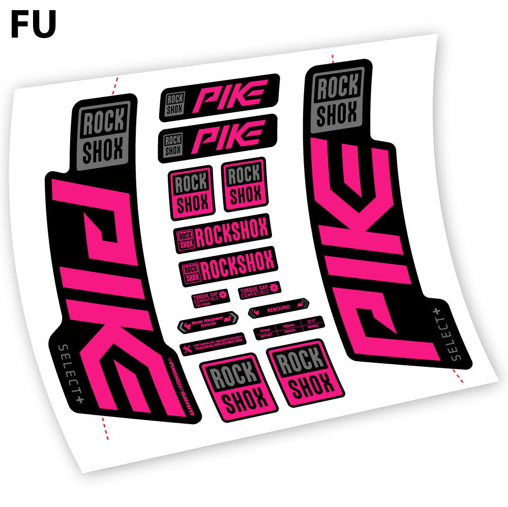 Adesivi Forcella Rock Shox Pike Select Plus 2021 in vinile - Fucsia