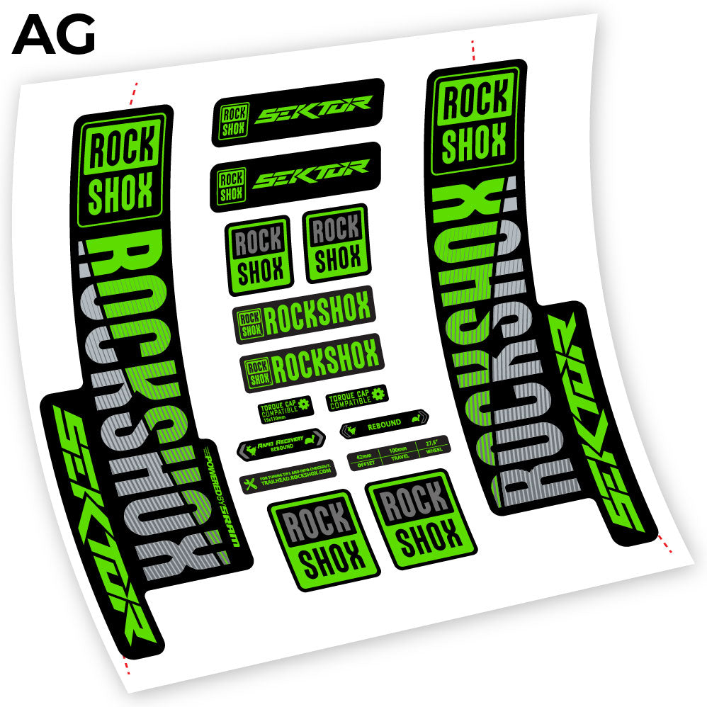 Adesivi Forcella Rock Shox Sektor 2018 in vinile - Verde Mela