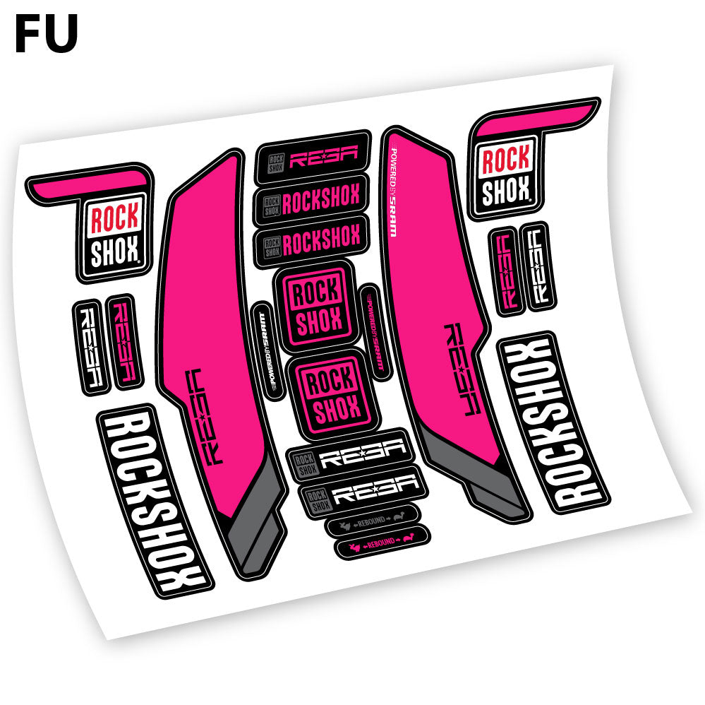 Adesivi Forcella Rock Shox Reba 2013 in vinile - Fucsia
