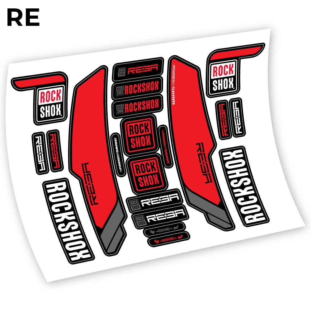 Adesivi Forcella Rock Shox Reba 2013 in vinile - Rosso