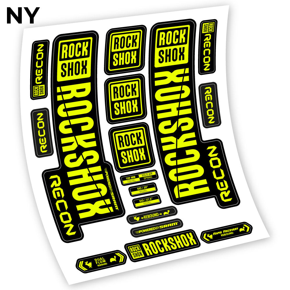 Adesivi Forcella Rock Shox Recon 2018 in vinile - Giallo Neon