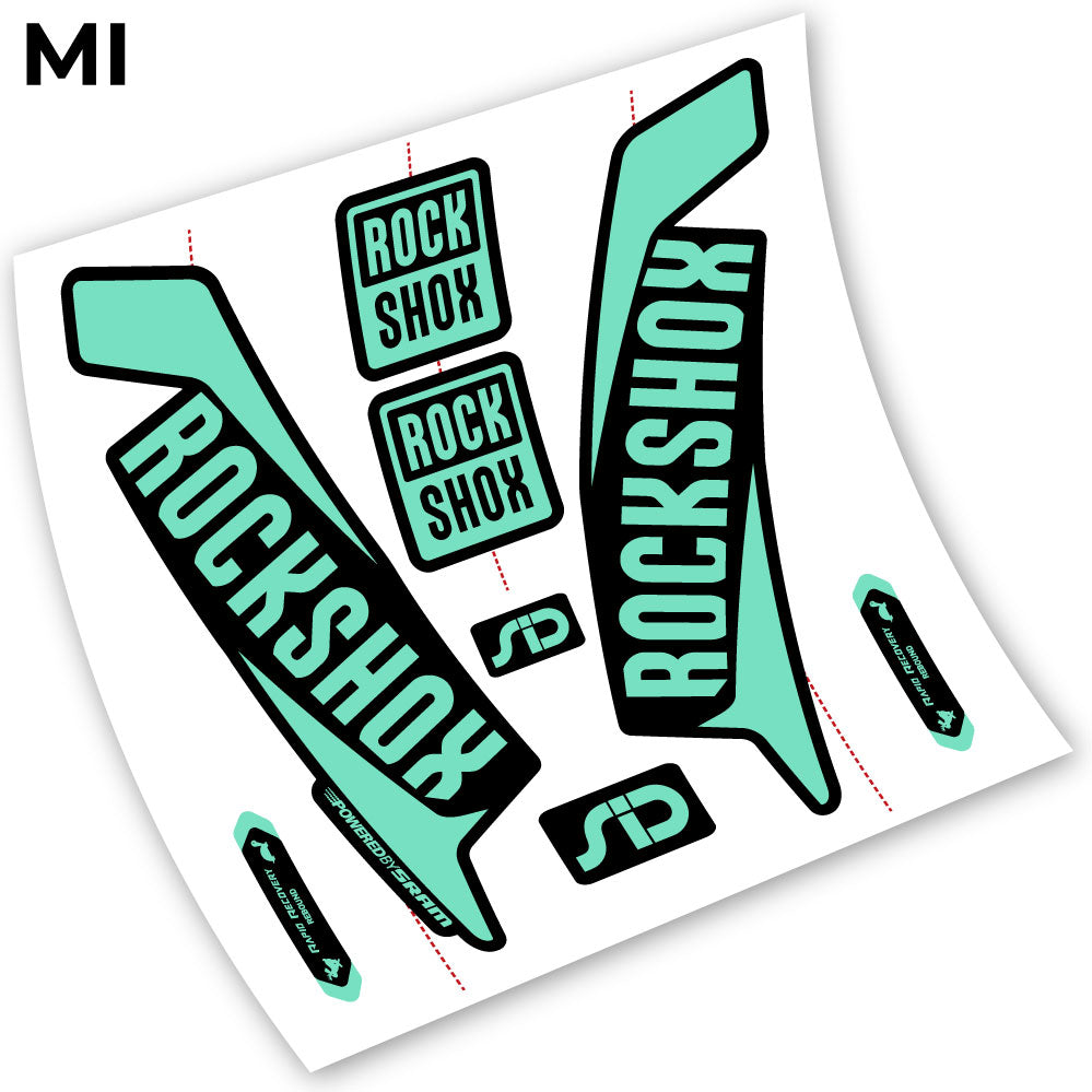 Adesivi Forcella Rock Shox Sid 2016 in vinile - Verde Menta