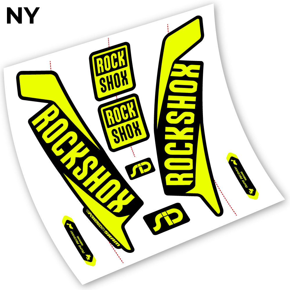 Adesivi Forcella Rock Shox Sid 2016 in vinile - Giallo Neon