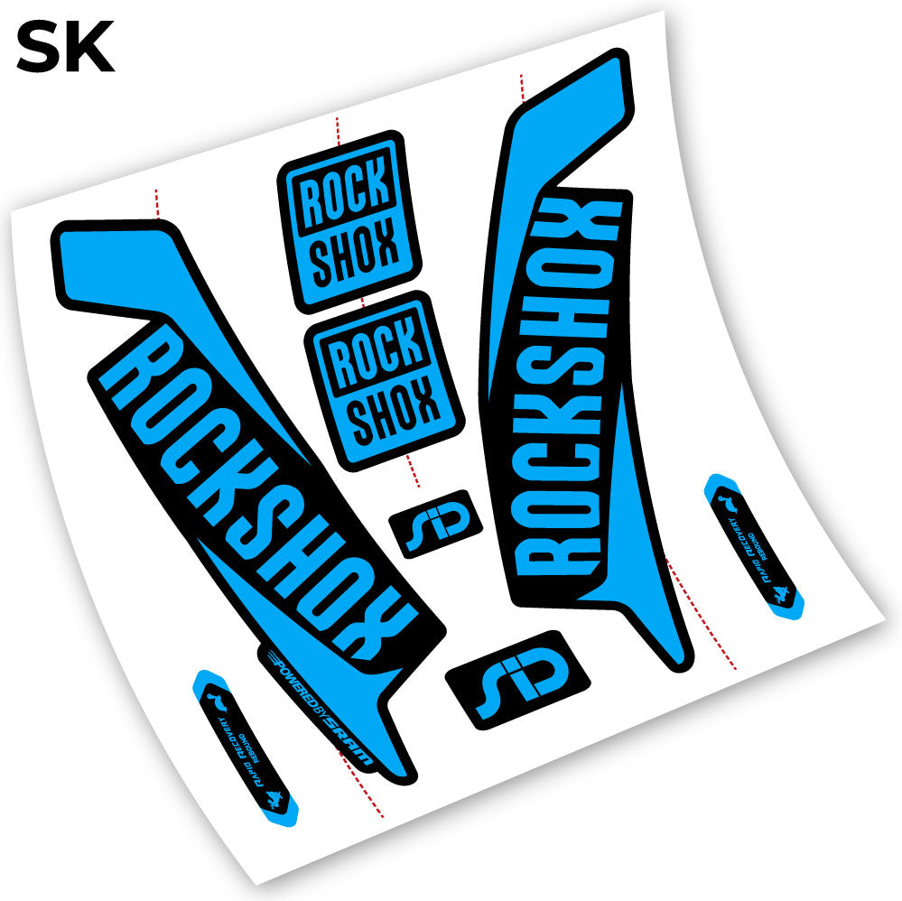 Adesivi Forcella Rock Shox Sid 2016 in vinile - Azzurro Cielo