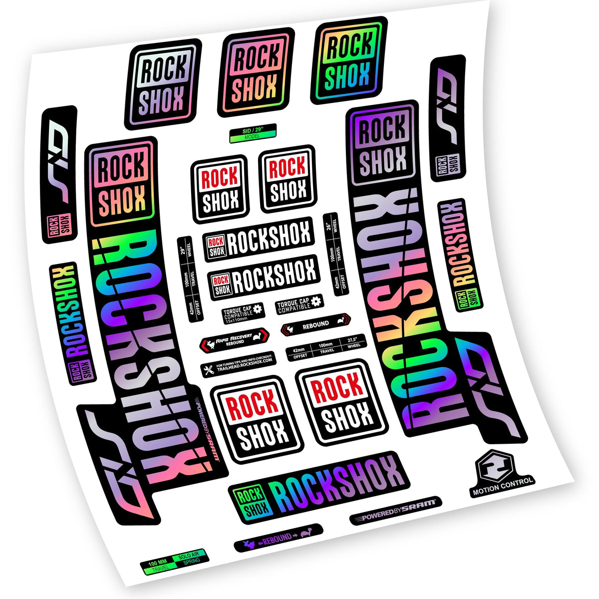 Adesivi Forcella Rock Shox Sid 2018-2019 in vinile - Olografico