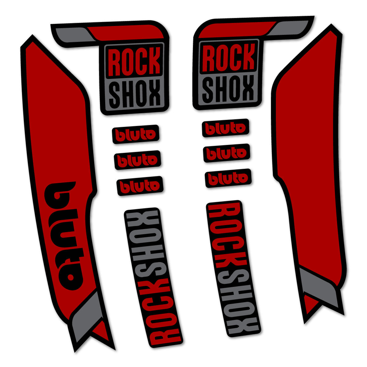 Adesivi Forcella RockShox Bluto 2016-2017 in vinile - Rosso Scuro